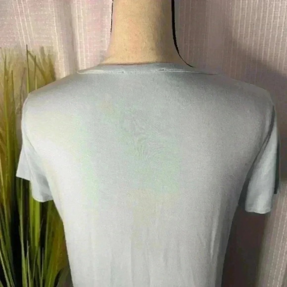 Tahari Women’s Size M Soft Modal Short Sleeve Light Blue Scoop Neck Top - Picture 5 of 11